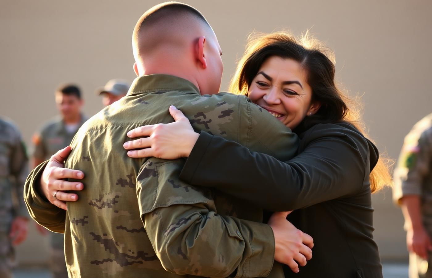 A family reunites with their new Soldier at Fort Jackson